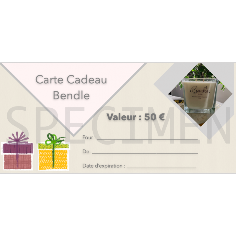 Carte cadeau Bendle ( 10€ à 100€ )